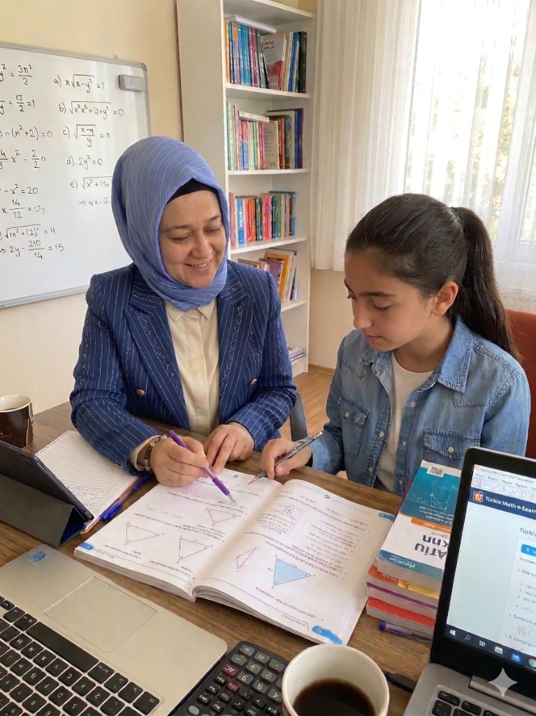 Elif Erbeyin öğrencisiyle birlikte